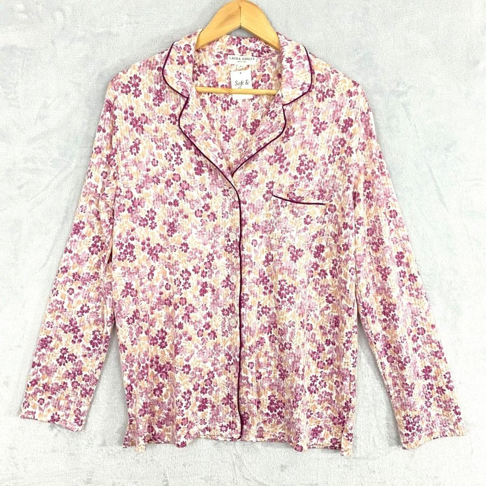Laura Ashley Purple Floral Pajama Top